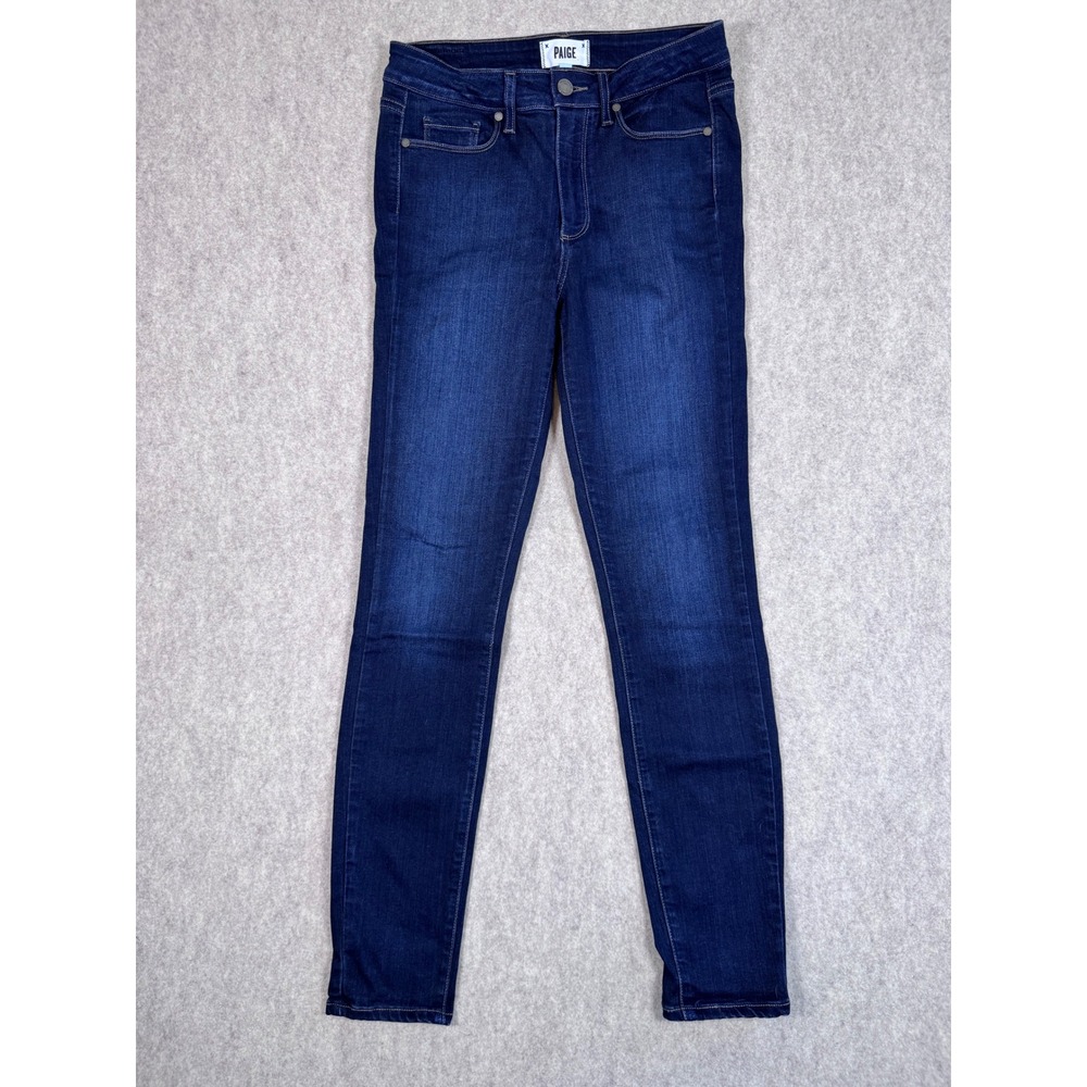k113. Paige Hoxton Ultra Skinny Jeans Dark Indigo High Rise Denim Size 28